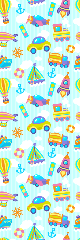 Tapis vinyle chambre design mignon de voitures - TenStickers