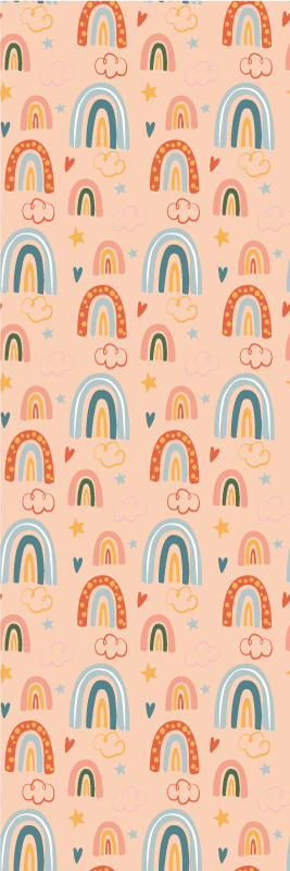 Tapis vinyle chambre motif enfant arc-en-ciel clair - TenStickers