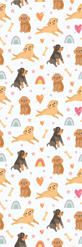 Tapis vinyle chambre motif chien mignon et arc-en-ciel - TenStickers