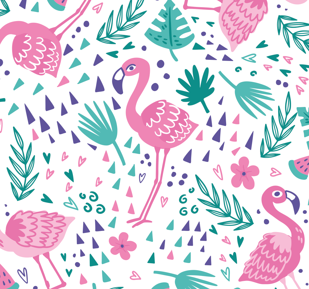 Tapis vinyle chambre motif flamant rose - TenStickers