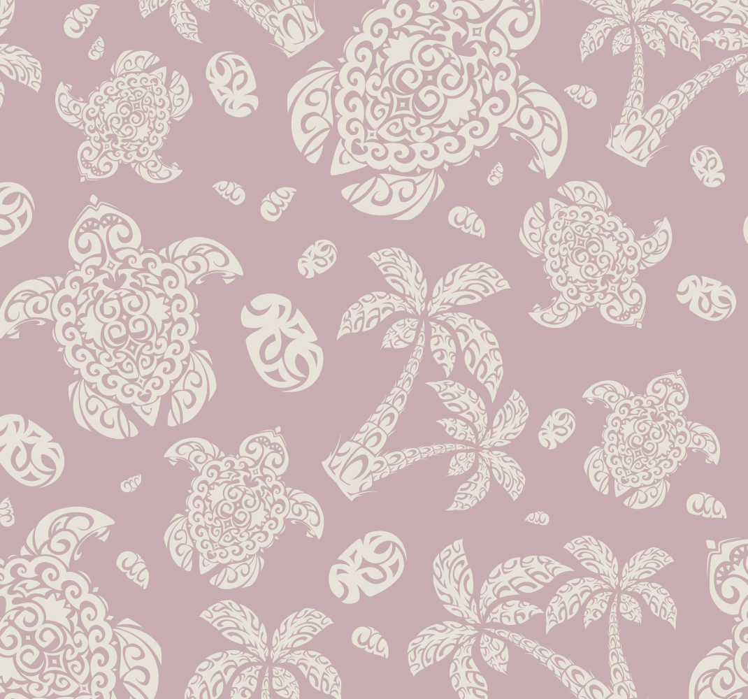 Tapis vinyle chambre motif tortue hawaïenne et palmiers - TenStickers