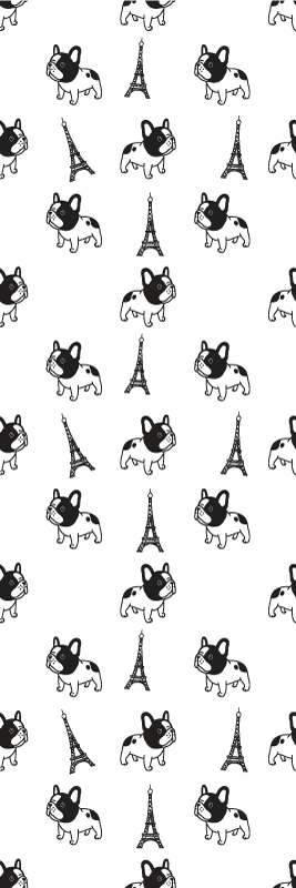 Tapis vinyle chambre bulldog français à paris - TenStickers
