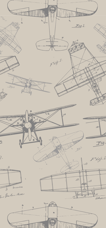 Tapis vinyle chambre motif avions vintage - TenStickers