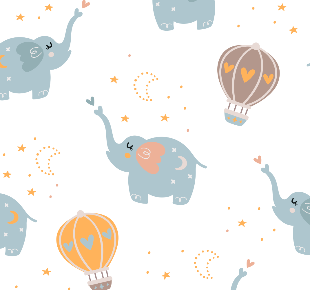 Tapis vinyle chambre éléphants mignons pour enfants - TenStickers