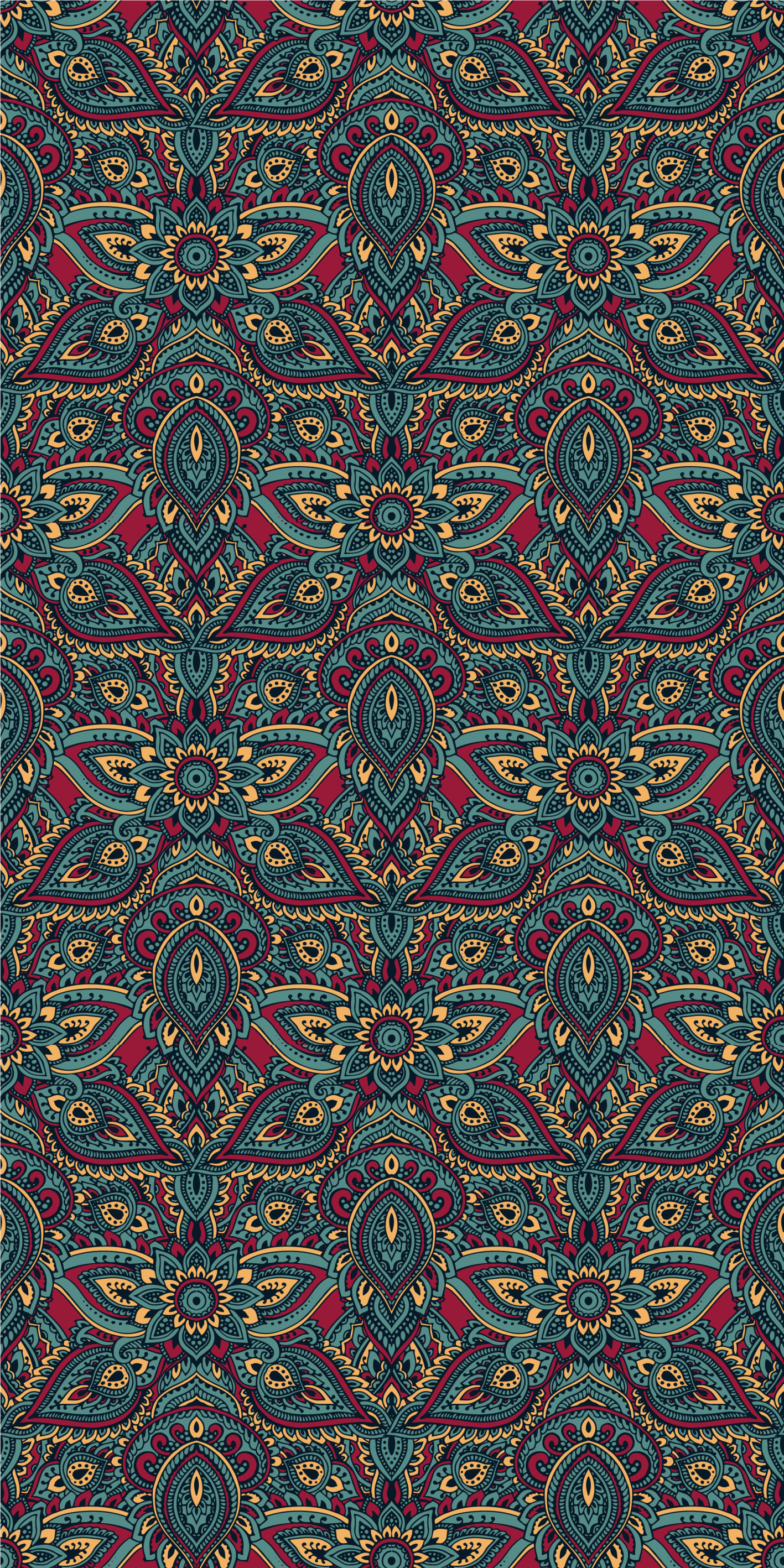 Tapis vinyle chambre motif indien rouge - TenStickers