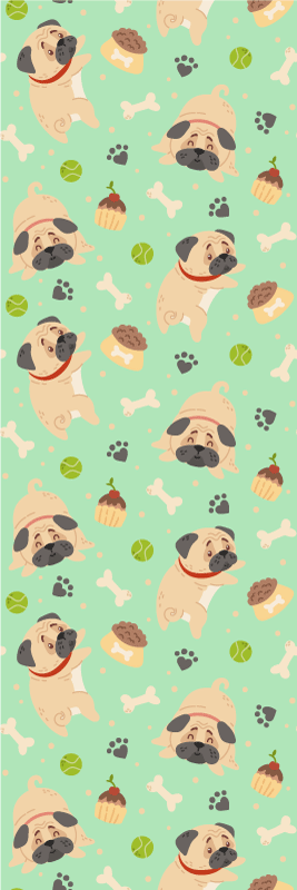 Tapis vinyle chambre bulldog gras avec un os - TenStickers