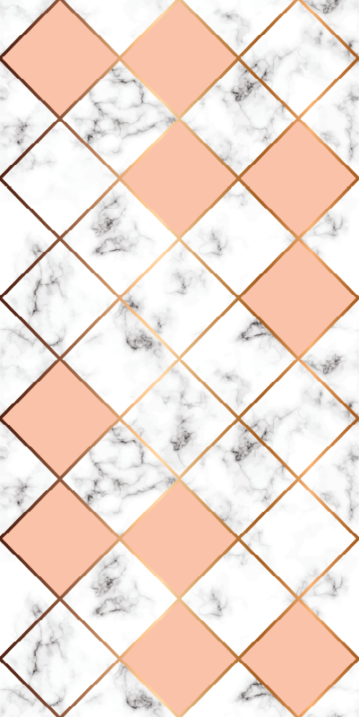 Tapis vinyle chambre motif marbre géométrique rose - TenStickers