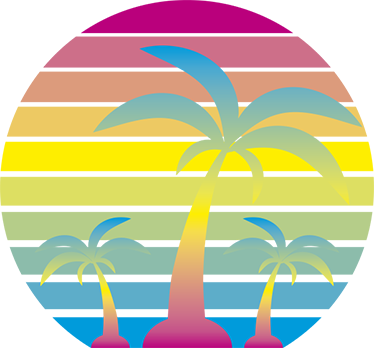 Tapis vinyle nature coucher de soleil vintage années 80 - TenStickers