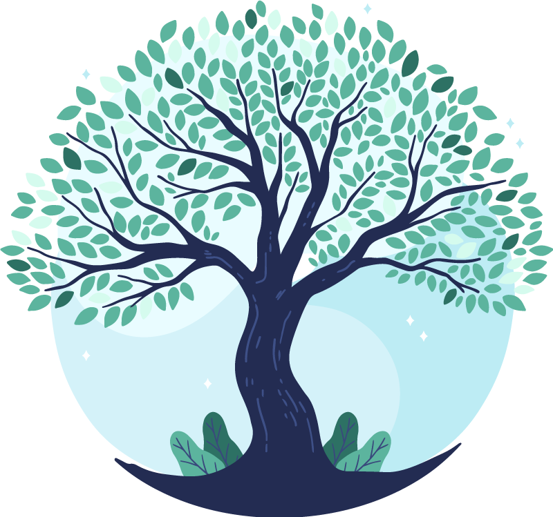 Tapis vinyle nature arbre de vie bleu - TenStickers