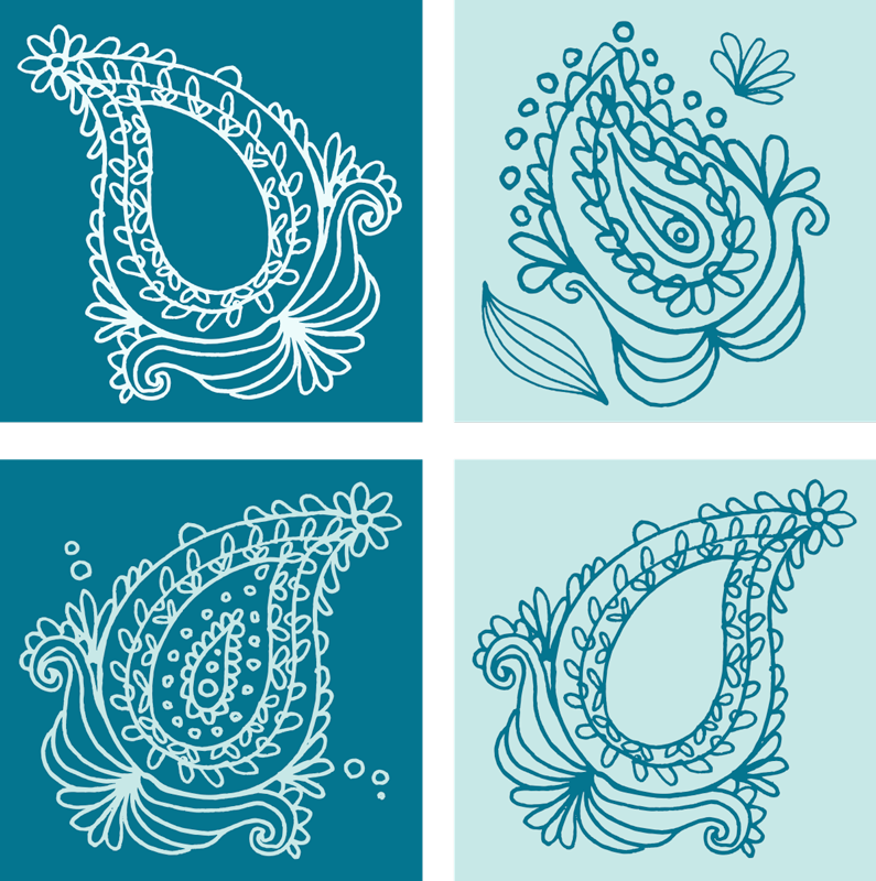 Tapis vinyle nature motifs paisley - TenStickers