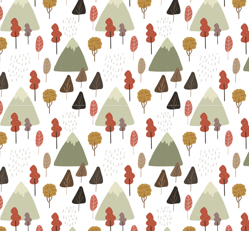 Tapis vinyle nature motifs d'arbres fantaisistes - TenStickers