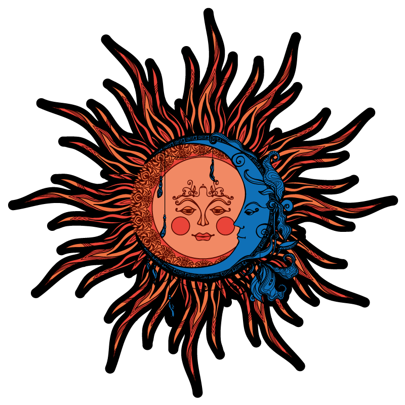 Tapis vinyle nature soleil et lune célestes - TenStickers