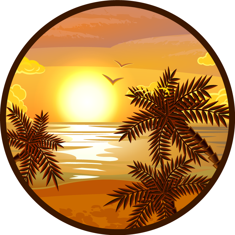 Tapis vinyle nature vue apaisante sur le coucher de soleil - TenStickers