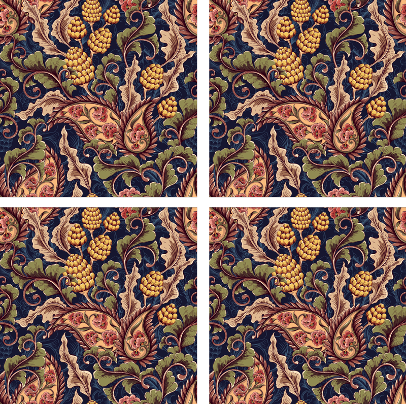 Tapis vinyle nature motif floral - TenStickers