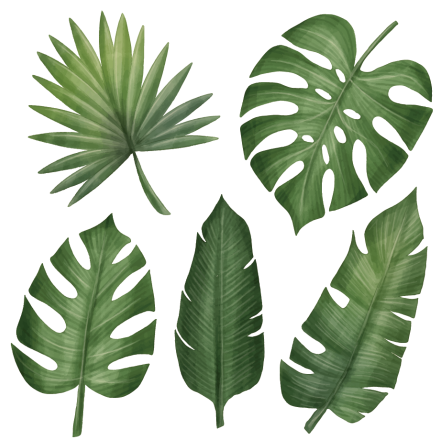 Tapis vinyle plantes grandes feuilles vertes - TenStickers