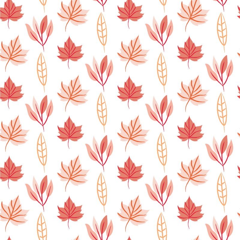Tapis vinyle plantes motifs feuilles automne roses - TenStickers