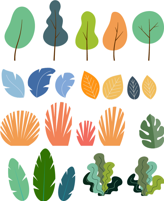 Tapis vinyle plantes feuillage tropical pack - TenStickers