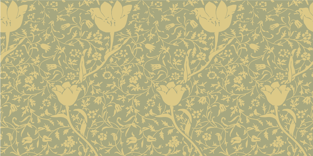 Tapis vinyle plantes motif floral doré et vert - TenStickers