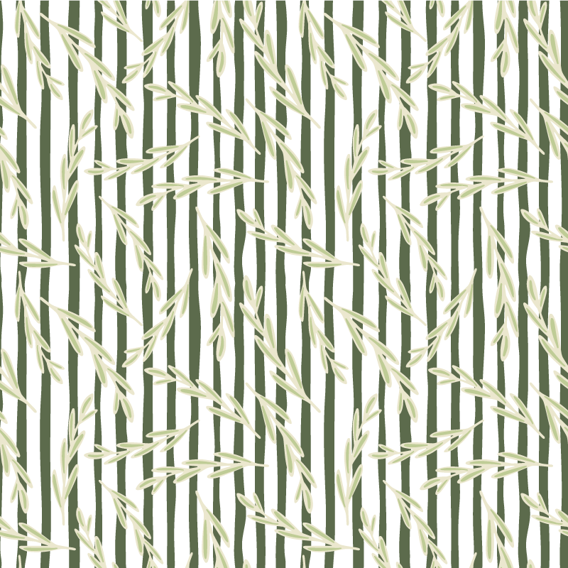 Tapis vinyle plantes motifs feuilles fines - TenStickers