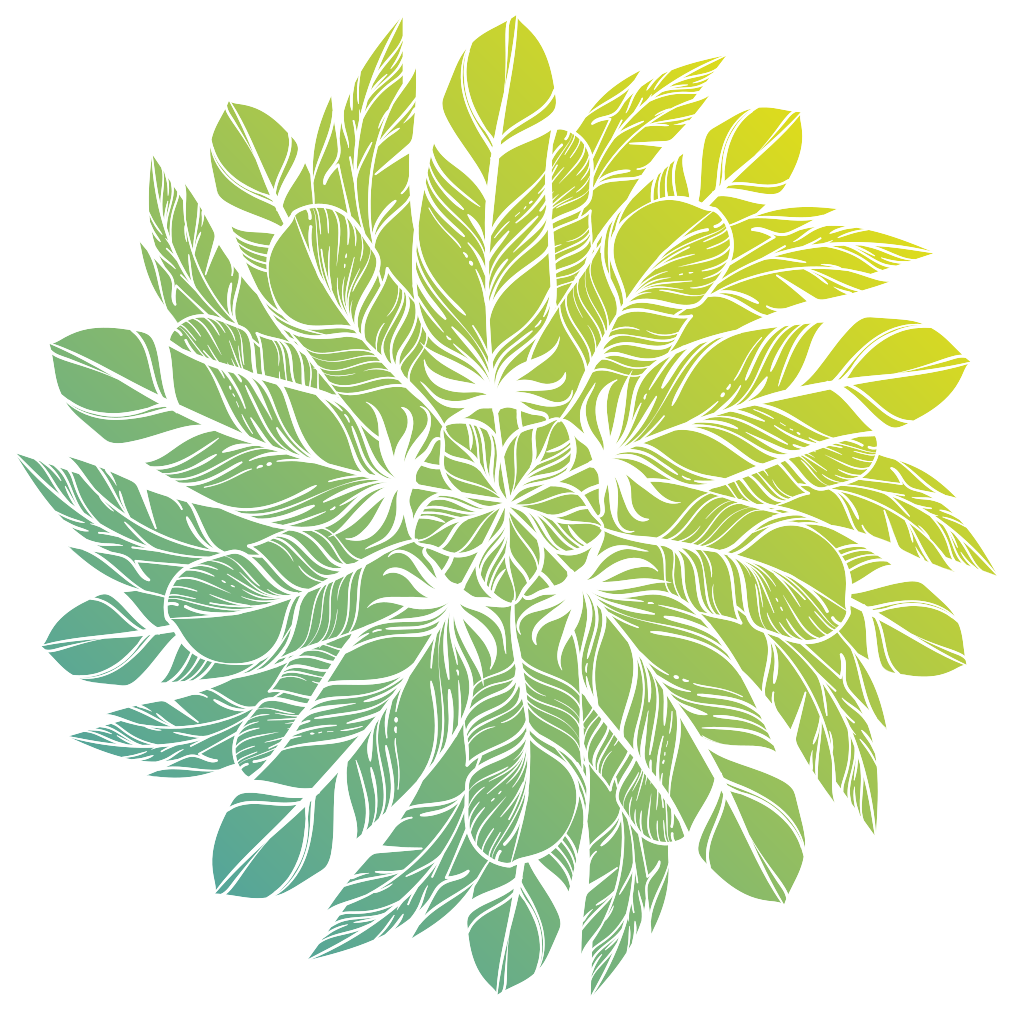 Tapis vinyle plantes motif circulaire feuillu - TenStickers