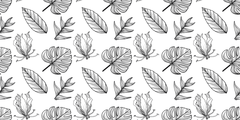 Tapis vinyle plantes motifs de feuilles - TenStickers