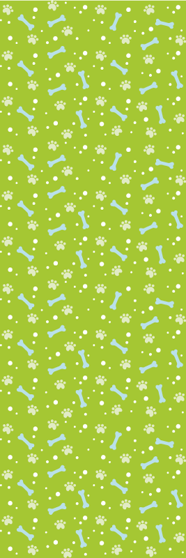 Tapis vinyle chambre pattes de chien bleu et vert - TenStickers