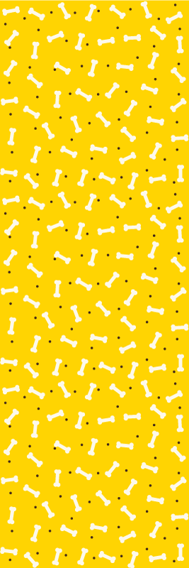 Tapis vinyle chambre os de chien sur fond jaune mignon - TenStickers