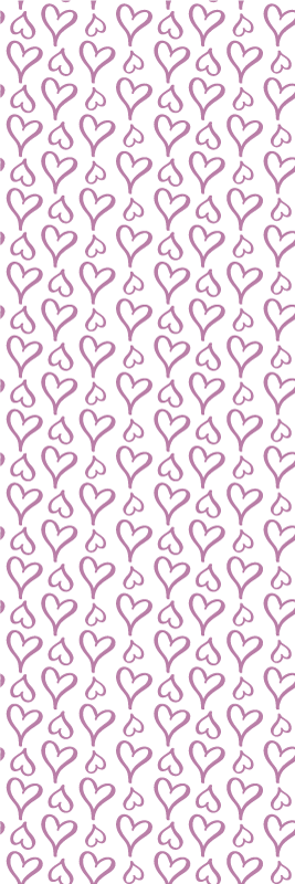 Tapis vinyle chambre icônes de cœur illustrées roses - TenStickers
