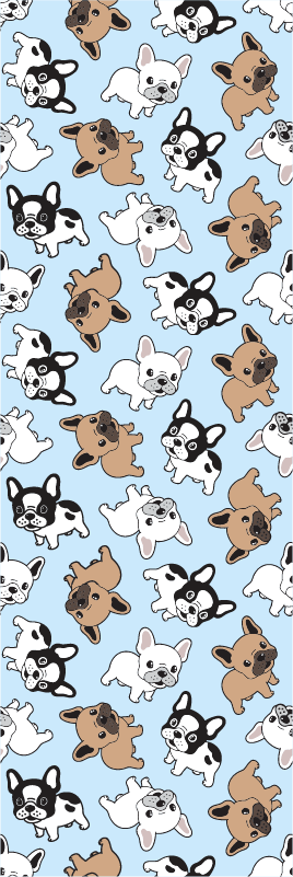 Tapis vinyle chambre motif bulldog français - TenStickers