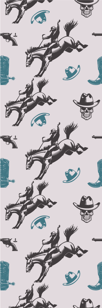 Tapis vinyle chambre motif cheval cowboy - TenStickers