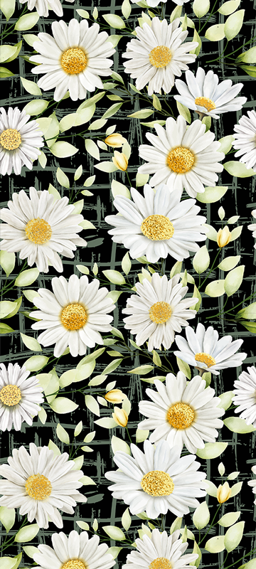 Tapis vinyle chambre marguerites réalistes sur rayures - TenStickers