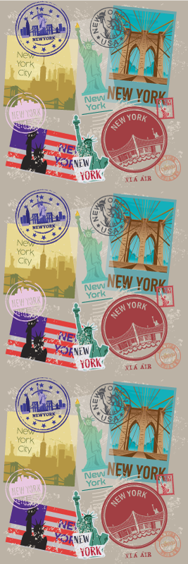 Tapis vinyle chambre collage vieux nyc - TenStickers
