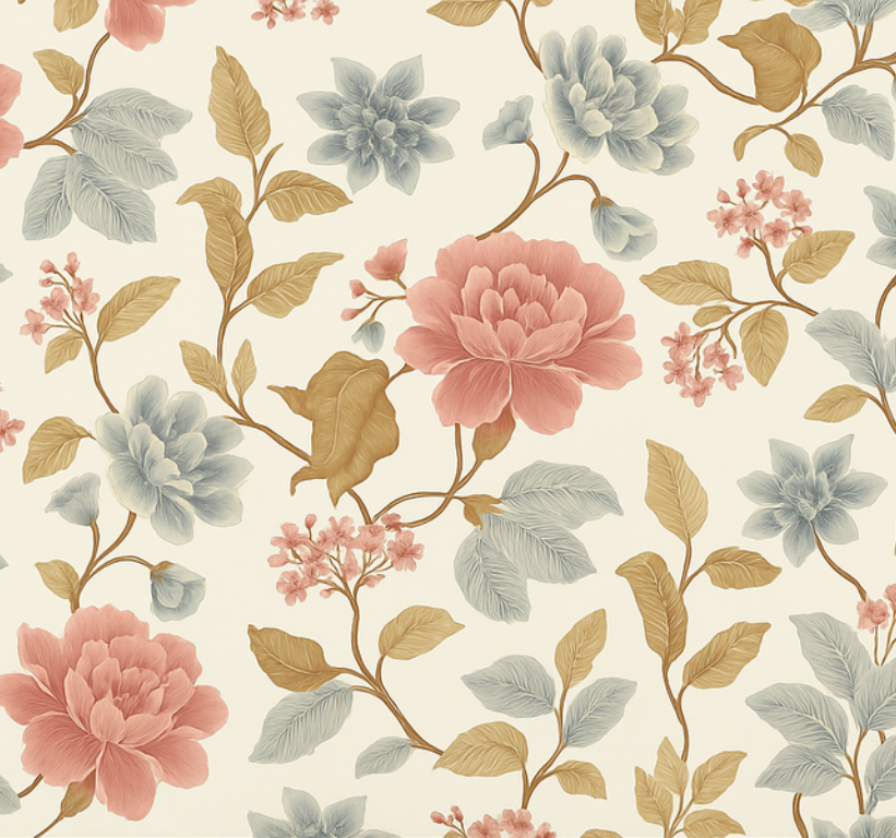 Tapis vinyle chambre floral romantique - TenStickers
