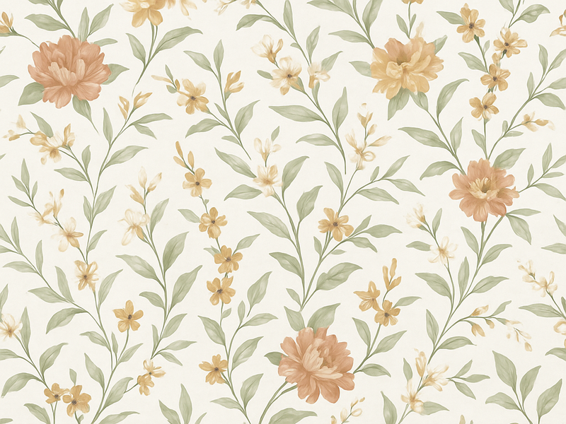 Tapis vinyle chambre fleur d'asie - TenStickers