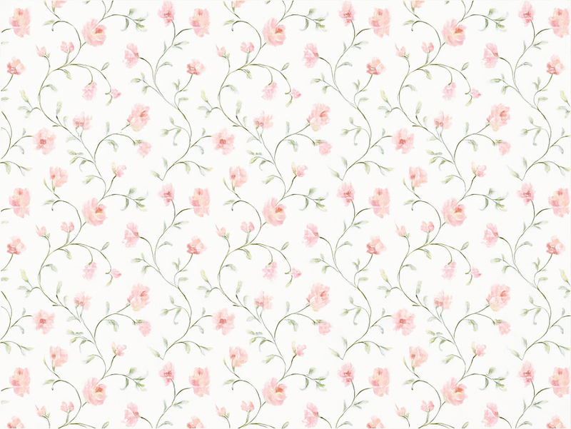 Tapis vinyle chambre fleur botanique rose - TenStickers