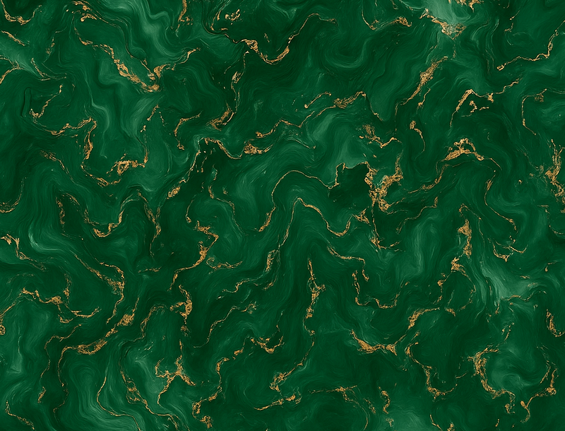 Tapis vinyle chambre vert émeraude marbre doré - TenStickers