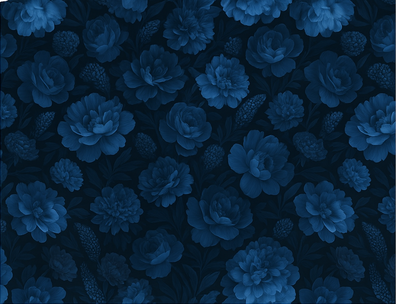 Tapis vinyle chambre motif floral bleu foncé mystérieux - TenStickers