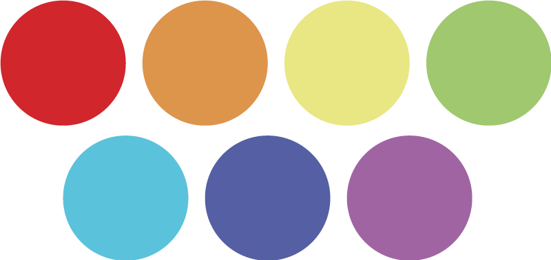 Tapis vinyle géométrique grands points arc-en-ciel - TenStickers