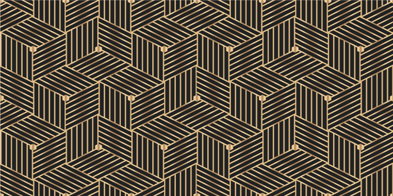 Tapis vinyle géométrique motif déco doré - TenStickers