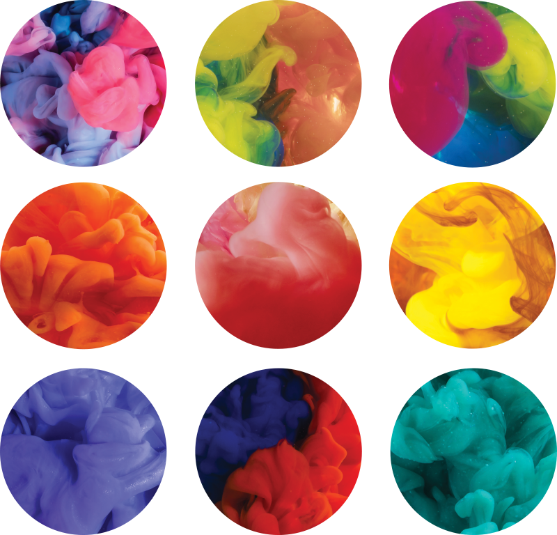 Tapis vinyle géométrique set de stickers fumée colorée - TenStickers
