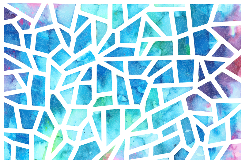 Tapis vinyle géométrique mosaïque triangulaire aquarelle - TenStickers