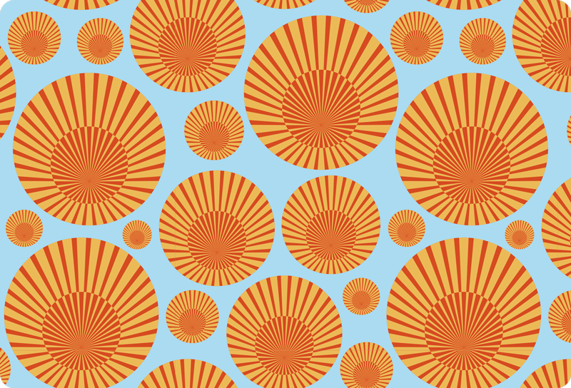 Tapis vinyle géométrique 70's soleil laptop - TenStickers