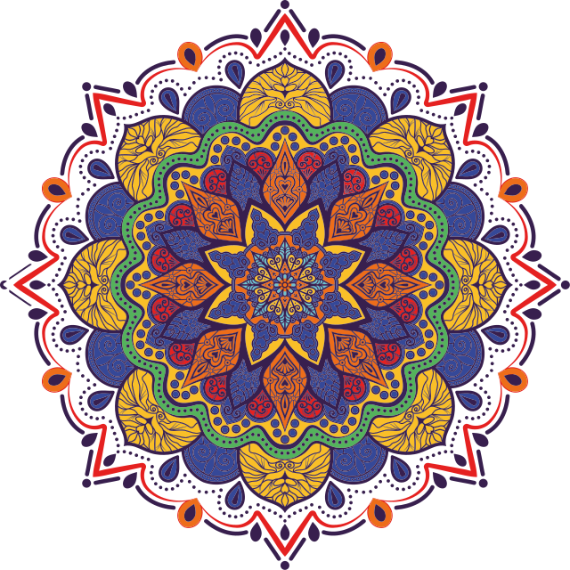 Tapis vinyle géométrique mandala floral coloré - TenStickers