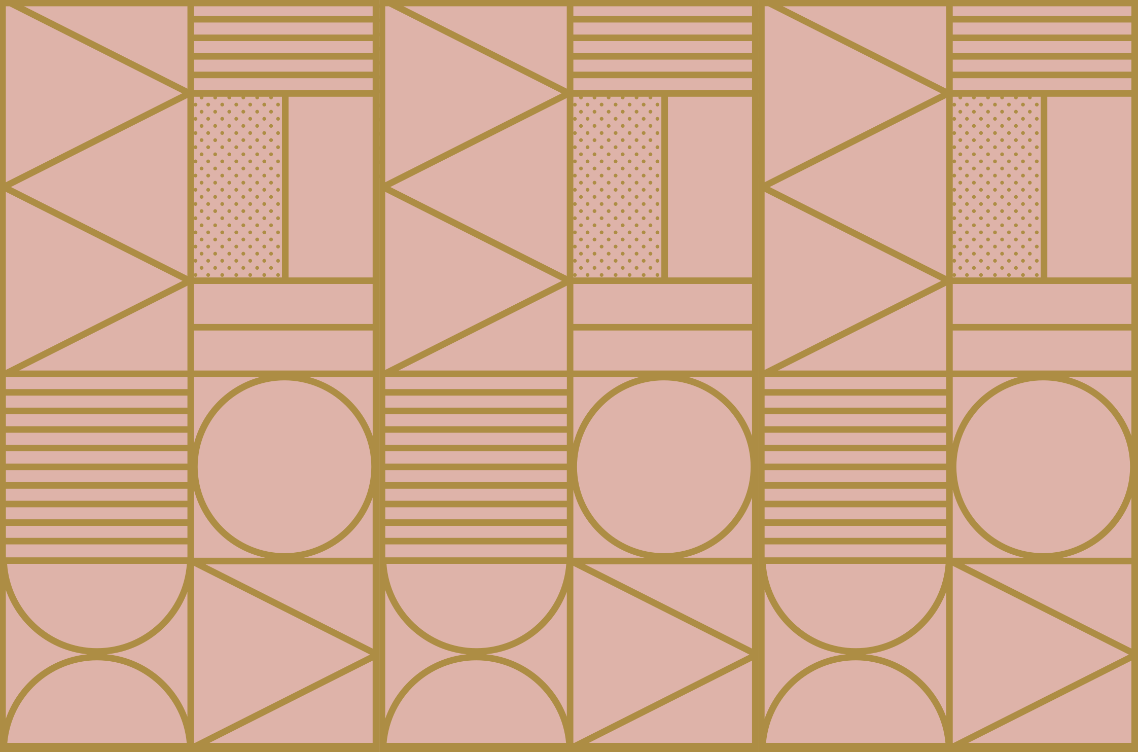 Tapis vinyle géométrique blocs dorés et roses - TenStickers