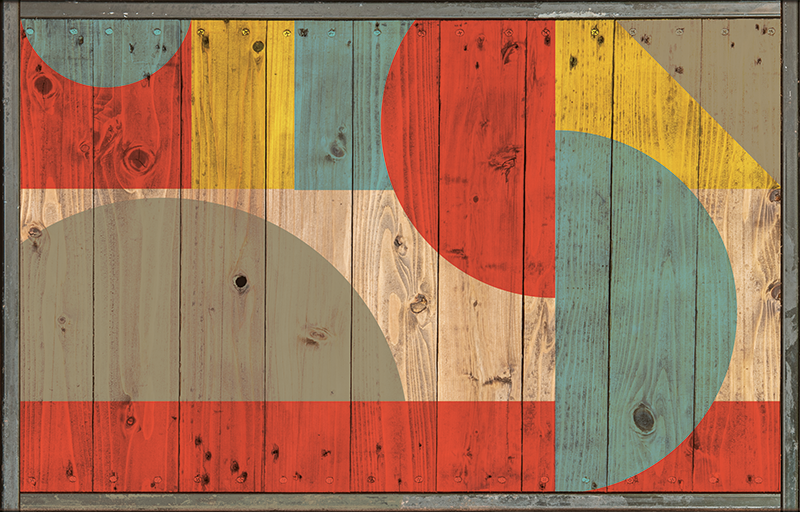 Tapis vinyle géométrique bois naturel - TenStickers
