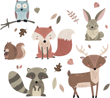 Tapis vinyle pour enfants animaux d'automne - TenStickers