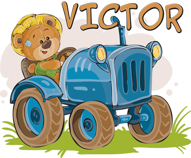Tapis vinyle pour enfants tracteur personnalisable - TenStickers