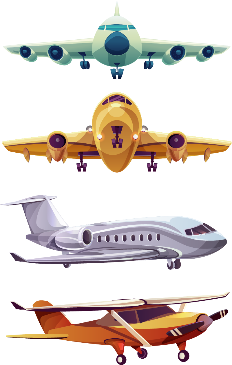 Tapis vinyle pour enfants pack d'avions frontaux - TenStickers