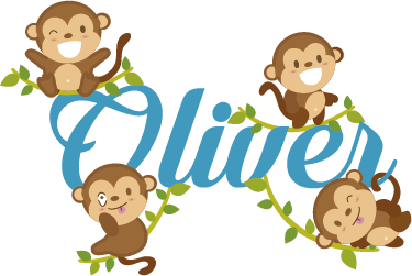Tapis vinyle pour enfants singes amusants - TenStickers