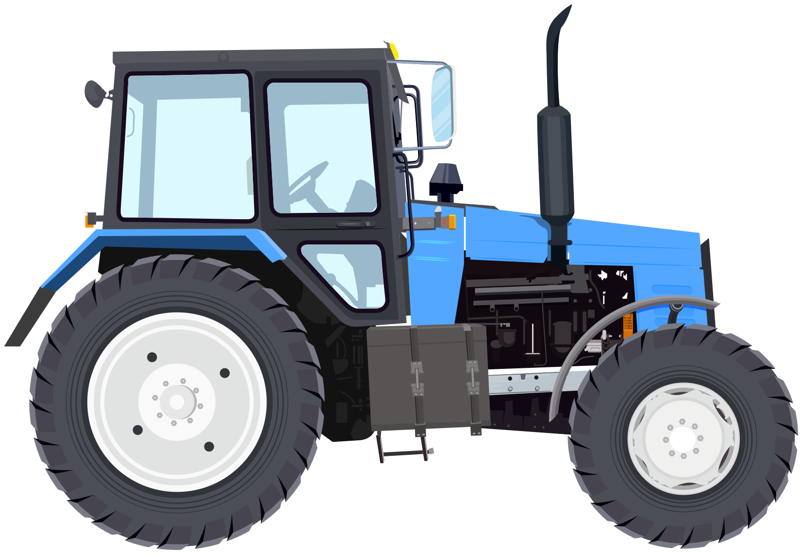 Tapis vinyle pour enfants tracteur moderne bleu - TenStickers